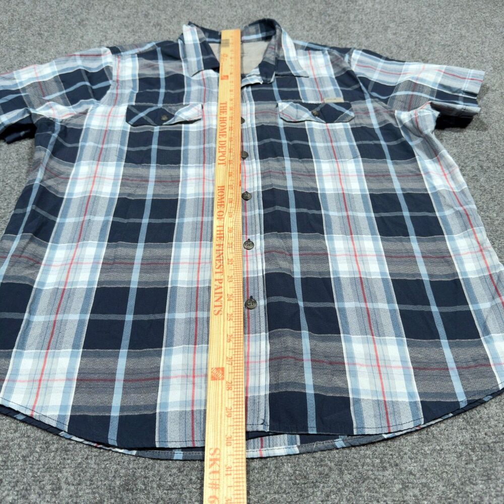 Eddie Bauer Plaid Short Sleeve Buttom Blue Red White Outdoor Shirt Men's XL - Picture 4 of 6